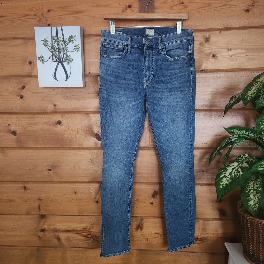 J. Crew 250 Skinny Slim Tapered Narrow Stretch Jeans AW284 Three Year Wash Sz 32